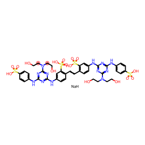 Benzenesulfonic acid, 2,2-(1,2-ethenediyl)bis5-4-bis(2-hydroxyethyl)amino-6-(4-sulfophenyl)amino-1,3,5-triazin-2-ylamino-, tetrasodium salt