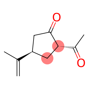 Cyclopentanone, 2-acetyl-4-(1-methylethenyl)-, (2S-trans)- (9CI)