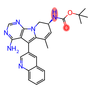 Carbamic acid, N-[(8S)-4-amino-8,9-dihydro-6-methyl-5-(3-quinolinyl)pyrimido[5,4-b]indolizin-8-yl]-, 1,1-dimethylethyl ester