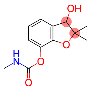 Carbamic acid, methyl-, 2,3-dihydro-2,2-dimethyl-3-hydroxy-7-benzofuranyl ester