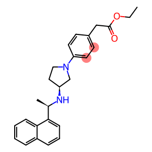 ethyl2-(4-((S)-3-((R)-1-(naphthalen-1-yl)ethylamino)pyrrolidin-1-yl)phenyl)acetate