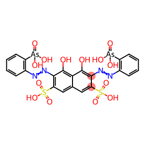 (3E,6E)-3,6-bis[(2-arsonophenyl)hydrazono]-4,5-dioxo-3,4,5,6-tetrahydronaphthalene-2,7-disulfonic acid