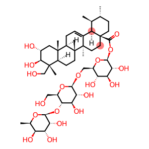 Urs-12-en-28-oic acid, 2,3,23-trihydroxy-, O-6-deoxy-alpha-L-mannopyranosyl-(1-4)-O-beta-D-glucopyranosyl-(1-6)-beta-D-glucopyranosyl ester, (2alpha,3beta,4alpha)-