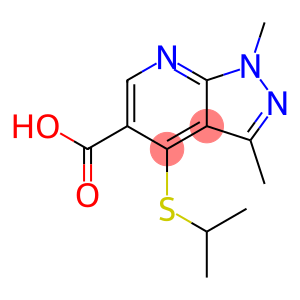 1H-Pyrazolo[3,4-b]pyridine-5-carboxylic acid, 1,3-dimethyl-4-[(1-methylethyl)thio]-