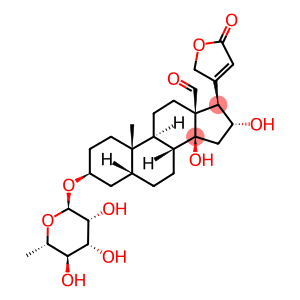 Card-20(22)-enolide, 3-((6-deoxy-alpha-L-mannopyranosyl)oxy)-14,16-dihydroxy-19-oxo-, (3beta,5beta,16beta)-