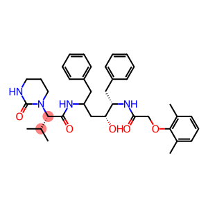 1(2H)-Pyrimidineacetamide, N-[(1R,3S,4R)-4-[[2-(2,6-dimethylphenoxy)acetyl]amino]-3-hydroxy-5-phenyl-1-(phenylmethyl)pentyl]tetrahydro-α-(1-methylethyl)-2-oxo-, (αR)-rel-