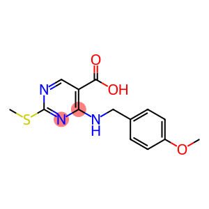 5-Pyrimidinecarboxylic acid, 4-[[(4-methoxyphenyl)methyl]amino]-2-(methylthio)-