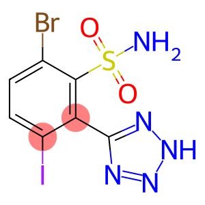 Benzenesulfonamide, 6-bromo-3-iodo-2-(2H-tetrazol-5-yl)-