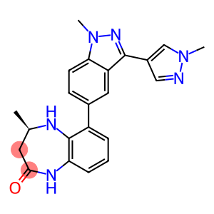 2H-1,5-Benzodiazepin-2-one, 1,3,4,5-tetrahydro-4-methyl-6-[1-methyl-3-(1-methyl-1H-pyrazol-4-yl)-1H-indazol-5-yl]-, (4R)-