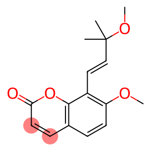 2H-1-Benzopyran-2-one, 7-methoxy-8-[(1E)-3-methoxy-3-methyl-1-buten-1-yl]-