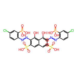 3,6-Bis((4-chloro-2-phosphonophenyl)azo)-4,5-dihydroxynaphthalene-2,7-disulphonic acid