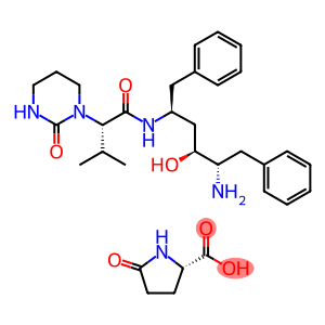 n-(4-amino-1-benzyl-3-hydroxy-5-phenyl-pentyl)-3-methyl-2-(2-oxo-tetrahydro-pyrimidin-1-yl)-butyramide 5-oxopyrrolidine-2-carboxylic acid