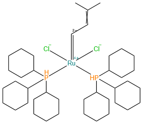 Grubbs  catalyst  3-methyl-2-butenylidene,  Dichloro(3-methyl-2-butenylidene)bis(tricyclohexylphosphine)ruthenium,  3-Methyl-2-butenylidene-bis(tricyclohexylphosphine)ruthenium  dichloride