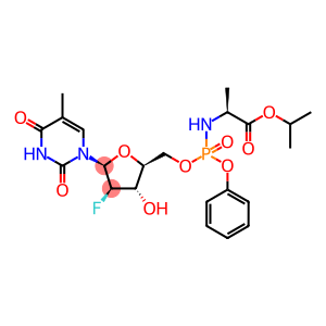 L-Alanine, N-[(S)-hydroxyphenoxyphosphinyl]-, 1-methylethyl ester, 5'-ester with 1-(2-deoxy-2-fluoro-β-L-arabinofuranosyl)-5-methyl-2,4(1H,3H)-pyrimidinedione