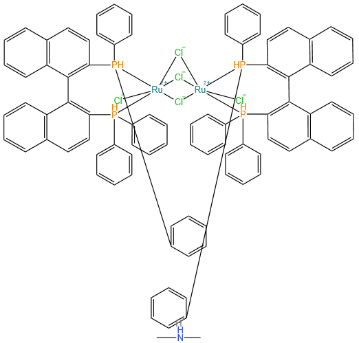 Dimethylammoniumdichlorotri(mu-chloro)bis[(R)-(+)-2,2'-bis(diphenylphosphino)-1,1'-binaphthyl]diruthenate(II)