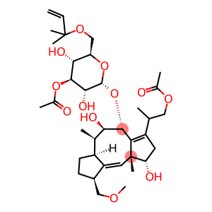 .alpha.-D-Glucopyranoside, 3-[2-(acetyloxy)-1-methylethyl]-1,2,4,5,6,6A,7,8,9,10A-decahydro-1,5-dihydroxy-9-(methoxymethyl)-6,10A-dimethyldicyclopenta[A,D]cycloocten-4-yl 6-o-(1,1-dimethyl-2-propenyl)-, 3-acetate, [1S-[1.alpha.,3(R*),4.alpha.,5.beta.,6.beta.,6A.alpha.,9.beta.,10A.beta.]]-