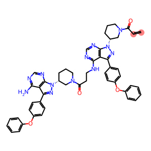 2-Propen-1-one, 1-[(3R)-3-[4-[[3-[(3R)-3-[4-amino-3-(4-phenoxyphenyl)-1H-pyrazolo[3,4-d]pyrimidin-1-yl]-1-piperidinyl]-3-oxopropyl]amino]-3-(4-phenoxyphenyl)-1H-pyrazolo[3,4-d]pyrimidin-1-yl]-1-piperidinyl]-