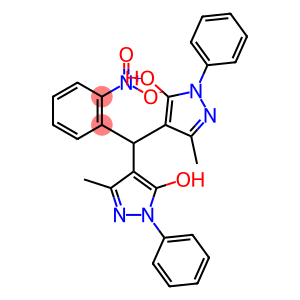 4-((5-hydroxy-3-methyl-1-phenyl-1H-pyrazol-4-yl){2-nitrophenyl}methyl)-3-methyl-1-phenyl-1H-pyrazol-5-ol
