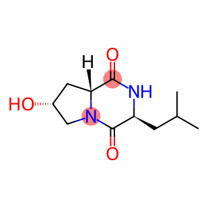 Pyrrolo[1,2-a]pyrazine-1,4-dione, hexahydro-7-hydroxy-3-(2-methylpropyl)-, (3S,7R,8aR)-