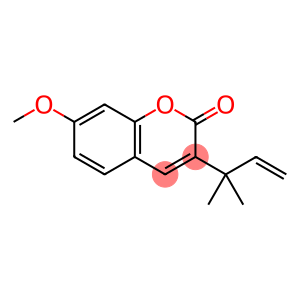 3-(1,1-Dimethyl-2-propenyl)-7-methoxy-2H-1-benzopyran-2-one