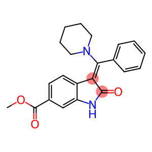 1H-Indole-6-carboxylic acid, 2,3-dihydro-2-oxo-3-(phenyl-1-piperidinylmethylene)-, methyl ester, (3E)-