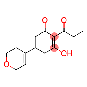 2-Cyclohexen-1-one, 5-(3,6-dihydro-2H-pyran-4-yl)-3-hydroxy-2-(1-oxopropyl)-