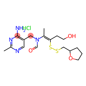 Formamide, N-[(4-amino-2-methyl-5-pyrimidinyl)methyl]-N-[4-hydroxy-1-methyl-2-[(tetrahydrofurfuryl)dithio]-1-butenyl]-, monohydrochloride (8CI)