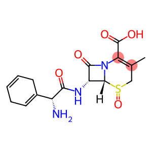 5-Thia-1-azabicyclo[4.2.0]oct-2-ene-2-carboxylic acid, 7-[[(2R)-2-amino-2-(1,4-cyclohexadien-1-yl)acetyl]amino]-3-methyl-8-oxo-, 5-oxide, (6R,7R)-