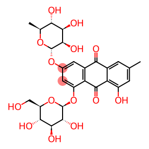 3-[(6-deoxy-alpha-L-mannopyranosyl)oxy]-1-(beta-D-glucopyranosyloxy)-8-hydroxy-6-methylanthraquinone