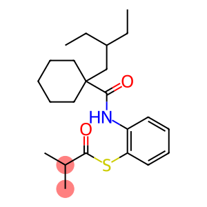 Dalcetrapib       2-Methylpropanethioic acid S-[2-[1-(2-ethylbutyl)cyclohexylcarboxamido]phenyl] ester