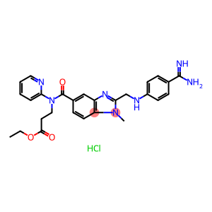 Alanine,N-[[2-[[[4-(aminoiminomethyl)phenyl]amino]methyl] -1-methyl-1H-benzimidazol-5-yl]carbonyl]-N-2-pyridinyl-, ethyl ester, monohydrochloride