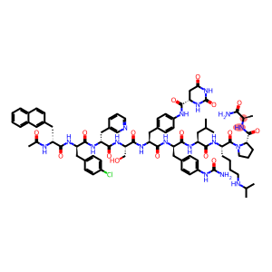 D-Alaninamide,N-acetyl-3-(2-naphthalenyl)-D-alanyl-4-chloro-D-phenylalanyl-3-(3-pyridinyl)-D-alanyl-L-seryl-4-[[[(4S)-hexahydro-2,6-dioxo-4-pyrimidinyl]carbonyl]amino]-L-phenylalanyl-4-[(aminocarbonyl)amino]-D-phenylalanyl-L-leucyl-N6-(1-methylethyl)-L-ly