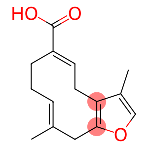 Cyclodeca[b]furan-6-carboxylic acid, 4,7,8,11-tetrahydro-3,10-dimethyl-, (5E,9E)-