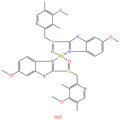 Bis(5-methoxy-2-[(S)-[(4-methoxy-3,5-dimethyl-2-pyridinyl)methyl]sulfinyl]-1H-benzylimidazole-1-yl) magnesium trihydrate
