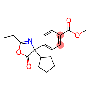 Benzoic  acid,  4-(4-cyclopentyl-2-ethyl-4,5-dihydro-5-oxo-4-oxazolyl)-,  methyl  ester