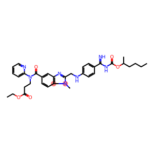 N-[[2-[[[4-[Imino[[[(1-methylpentyl)oxy]carbonyl]amino]methyl]phenyl]amino]methyl]-1-methyl-1H-benzimidazol-5-yl]carbonyl]-N-2-pyridinyl-beta-alanine ethyl ester