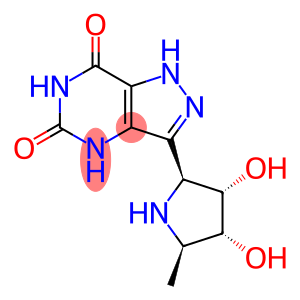 1H-Pyrazolo4,3-dpyrimidine-5,7(4H,6H)-dione, 3-(2S,3S,4R,5R)-3,4-dihydroxy-5-methyl-2-pyrrolidinyl-