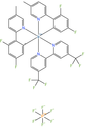 4,4'-Bis(trifluoromethyl)-2,2'-bipyridinebis[3,5-difluoro-2-[5-methyl-2-pyridinyl)phenyl] iridium(III) hexafluorophosphate