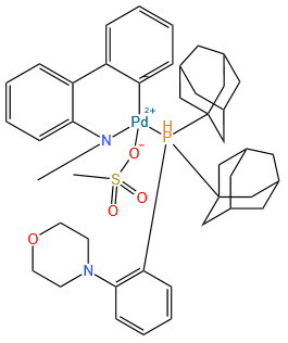 甲磺酸盐(2-(二金刚烷膦)吗啉代苯)[2-(2′-甲氨基-1,1′-联苯)]钯(II)
