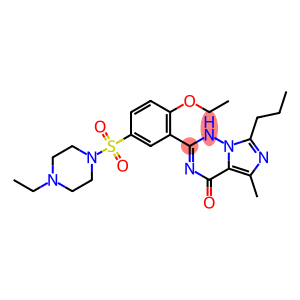 2-(2-Ethoxy-5-(4-ethylpiperazin-1-yl-1-sulfonyl)phenyl)-5-methyl-7-propyl-3H-imidazo(5,1-f)(1,2,4)triazin-4-one