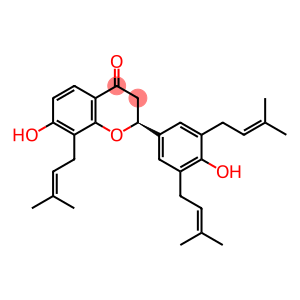 [S,(-)]-2,3-Dihydro-7-hydroxy-2-[4-hydroxy-3,5-bis(3-methyl-2-butenyl)phenyl]-8-(3-methyl-2-butenyl)-4H-1-benzopyran-4-one