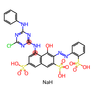 2,7-Naphthalenedisulfonic acid, 5-4-chloro-6-(phenylamino)-1,3,5-triazin-2-ylamino-4-hydroxy-3-(2-sulfophenyl)azo-, trisodium salt