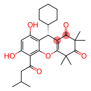 1H-Xanthene-1,3(2H)-dione, 9-cyclohexyl-4,9-dihydro-6,8-dihydroxy-2,2,4,4-tetramethyl-5-(3-methyl-1-oxobutyl)-, (9S)-