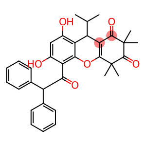 1H-Xanthene-1,3(2H)-dione, 5-(2,2-diphenylacetyl)-4,9-dihydro-6,8-dihydroxy-2,2,4,4-tetramethyl-9-(1-methylethyl)-