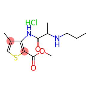 2-Thiophenecarboxylic acid, 4-methyl-3-(2-(propylamino)propionamido)-, methyl ester, monohydrochloride