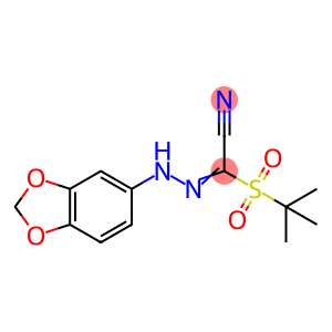 (Z)-N-(2H-1,3-benzodioxol-5-yl)-1-(2-methylpropane-2-sulfonyl)methanecarbohydrazonoyl cyanide