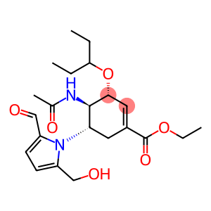 1-Cyclohexene-1-carboxylic acid, 4-(acetylamino)-3-(1-ethylpropoxy)-5-[2-formyl-5-(hydroxymethyl)-1H-pyrrol-1-yl]-, ethyl ester, (3R,4R,5S)-