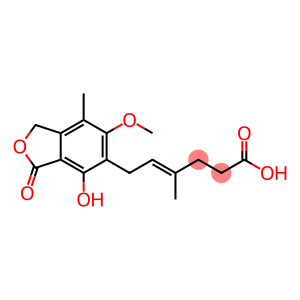 Mycophenolic acid          6-(1,3-Dihydro-7-hydroxy-5-methoxy-4-methyl-1-oxoisobenzofuran-6-yl)-4-methyl-4-hexanoic acid