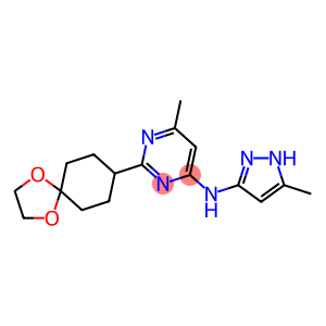 4-Pyrimidinamine, 2-(1,4-dioxaspiro[4.5]dec-8-yl)-6-methyl-N-(5-methyl-1H-pyrazol-3-yl)-