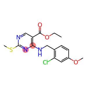 5-Pyrimidinecarboxylic acid, 4-[[(2-chloro-4-methoxyphenyl)methyl]amino]-2-(methylthio)-, ethyl ester